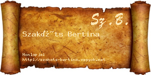 Szakáts Bertina névjegykártya